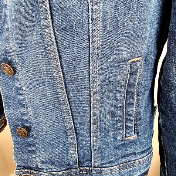 Old Navy Y2K Indigo Slim-Fit Tailored Denim Jacket Small - Picture 6 of 8